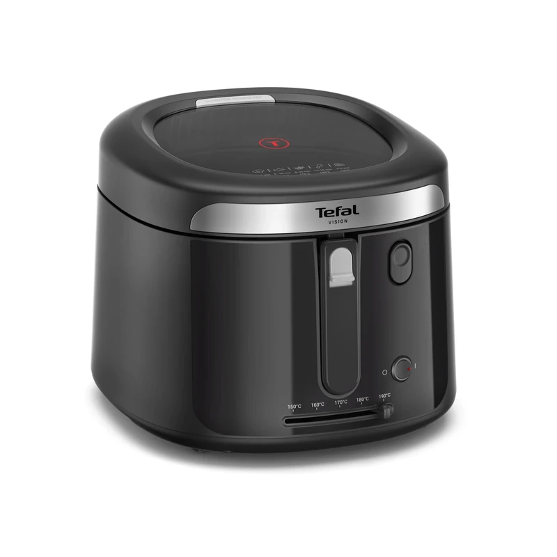 Tefal Vision Fry Deep Fryer, 3L Oil Capacity, 1.2kg of food, 4 Portions, 2100W, Precise Temperature Control, XL Viewing Window, Black - FF2528G0
