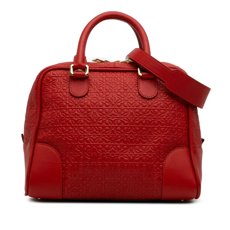 LOEWE Pre-Loved Anagram Embossed Leather Amazona 75 Handbag