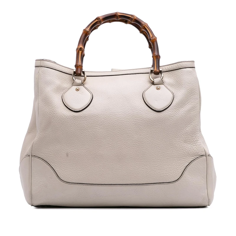 Gucci Pre-Loved Medium Leather Bamboo Diana Tote