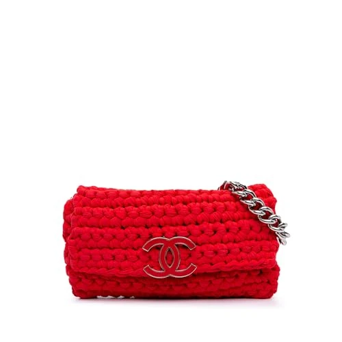 Chanel Pre-Loved Neoprene Fancy Crochet Flap