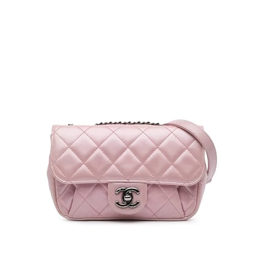 Pre-Loved Mini Quilted Metallic Calfskin Coco Pleats Chain Flap Crossbody Bag