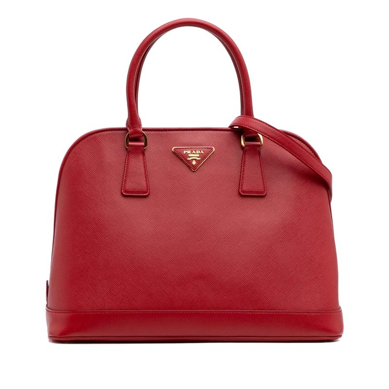 Prada Pre-Loved Medium Saffiano Lux Open Promenade Satchel Handbag