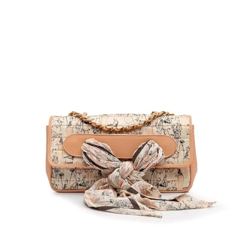 Chanel Pre-Loved Silk and Lambskin Coco Mademoiselle Scarf Flap