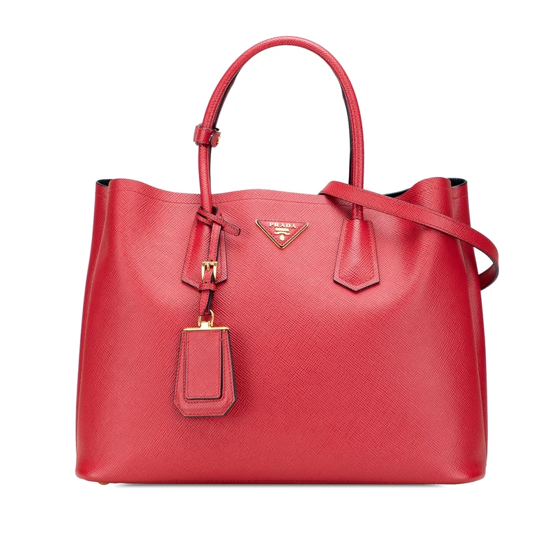 Prada Pre-Loved Medium Saffiano Cuir Double Satchel