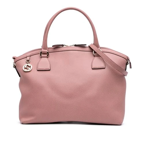 Gucci Pre-Loved Large Dollar Calfskin GG Charm Dome Satchel
