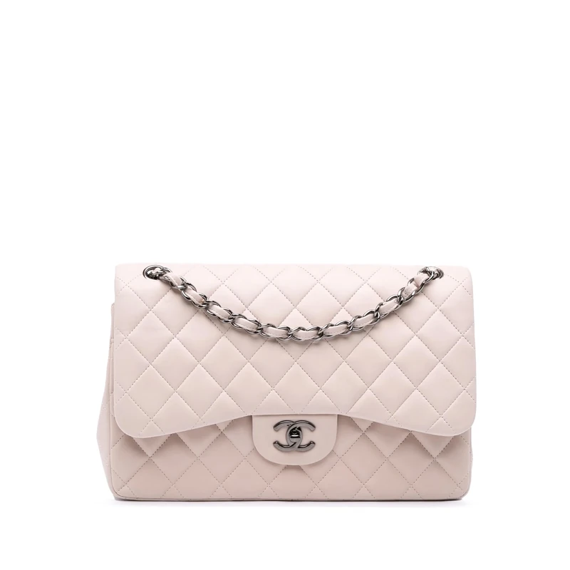 Chanel Pre-Loved Jumbo Classic Lambskin Double Flap Shoulder Bag
