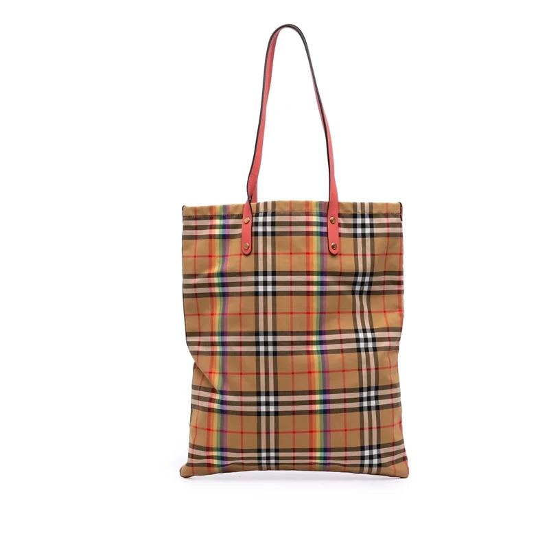Burberry Pre-Loved House Check Canvas Rainbow Tote Bag - Image 1