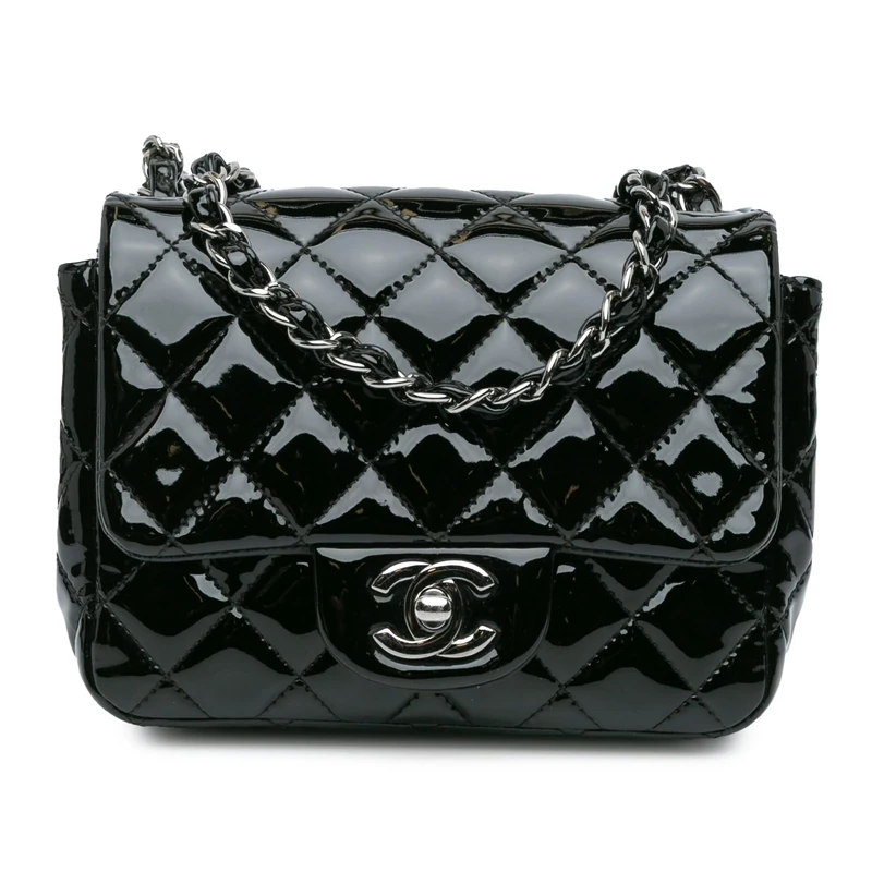 Chanel Pre-Loved Mini Square Classic Patent Single Flap