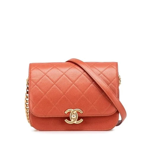 Chanel Pre-Loved Mini CC Quilted Caviar Messenger Single Flap Crossbody Bag