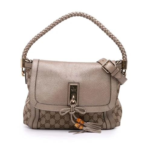 Pre-Loved GG Canvas Bella Flap Satchel Handbag
