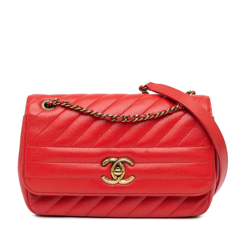 Chanel Pre-Loved Small Diagonal Quilted Goatskin Flap Crossbody Bag