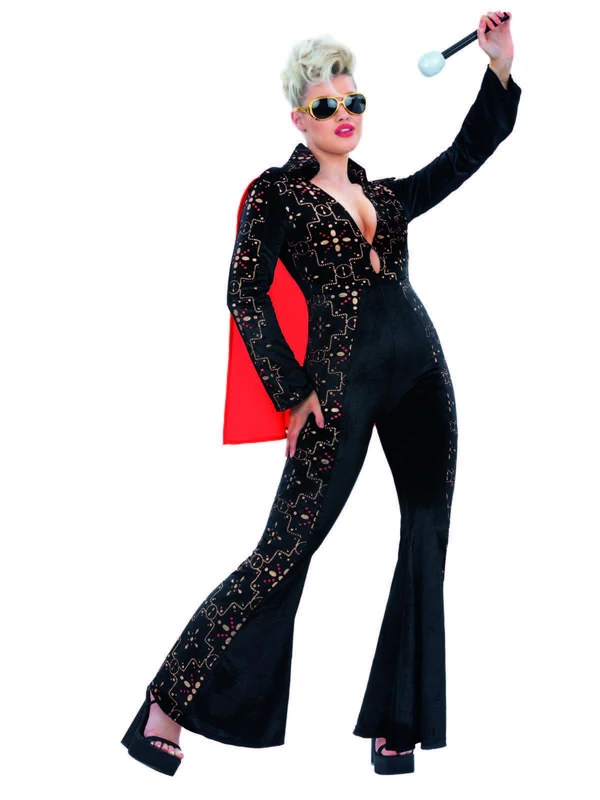 Smiffys Official Licensed Elvis Presley rhinestone costume ladies jumpsuit