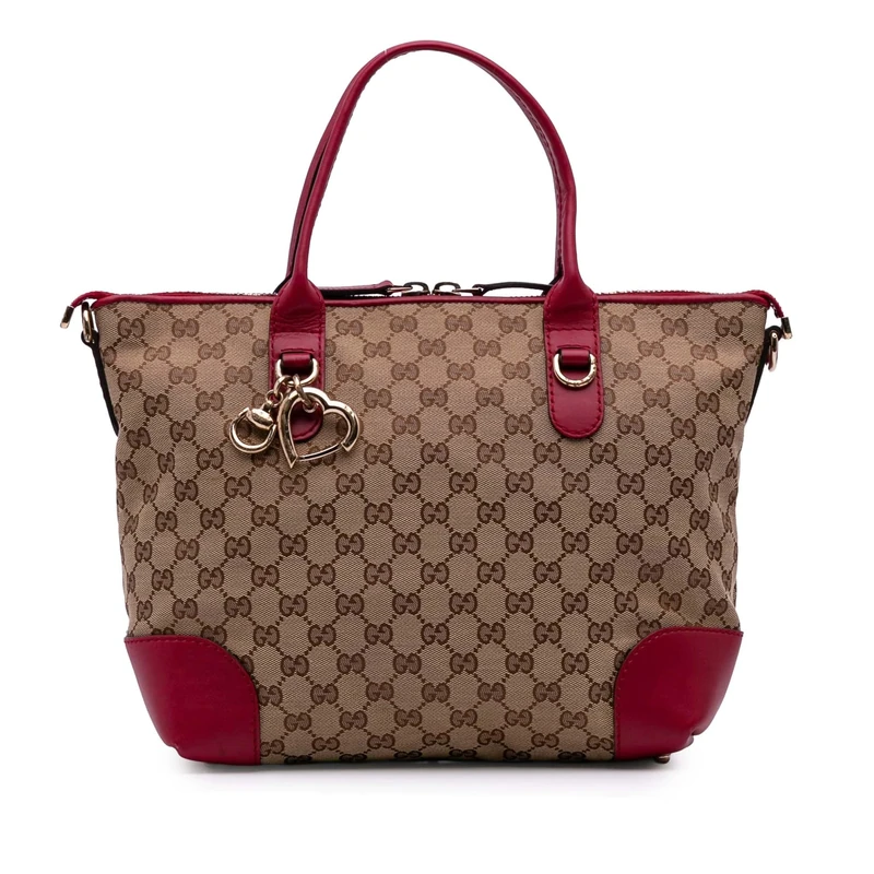 Gucci Pre-Loved GG Canvas Heart Bit Satchel