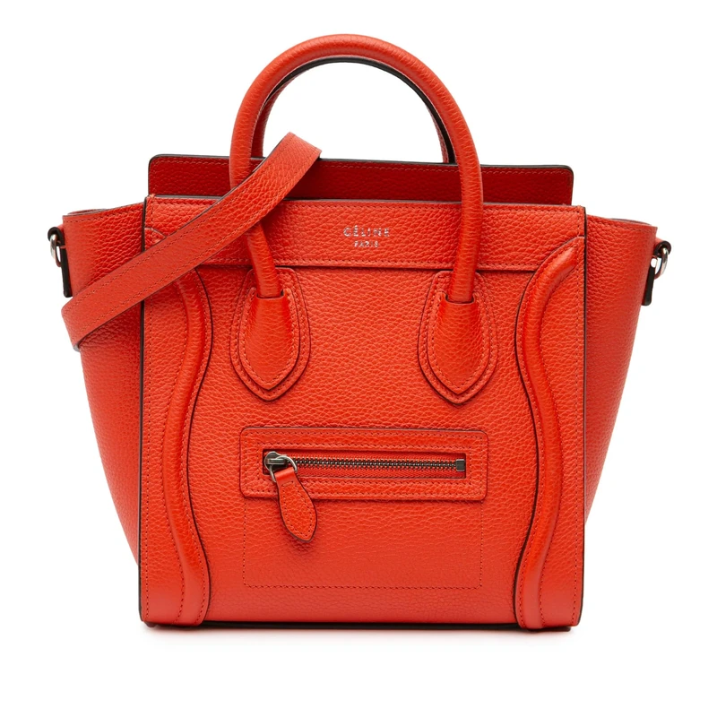 Celine Pre-Loved Nano Leather Luggage Tote