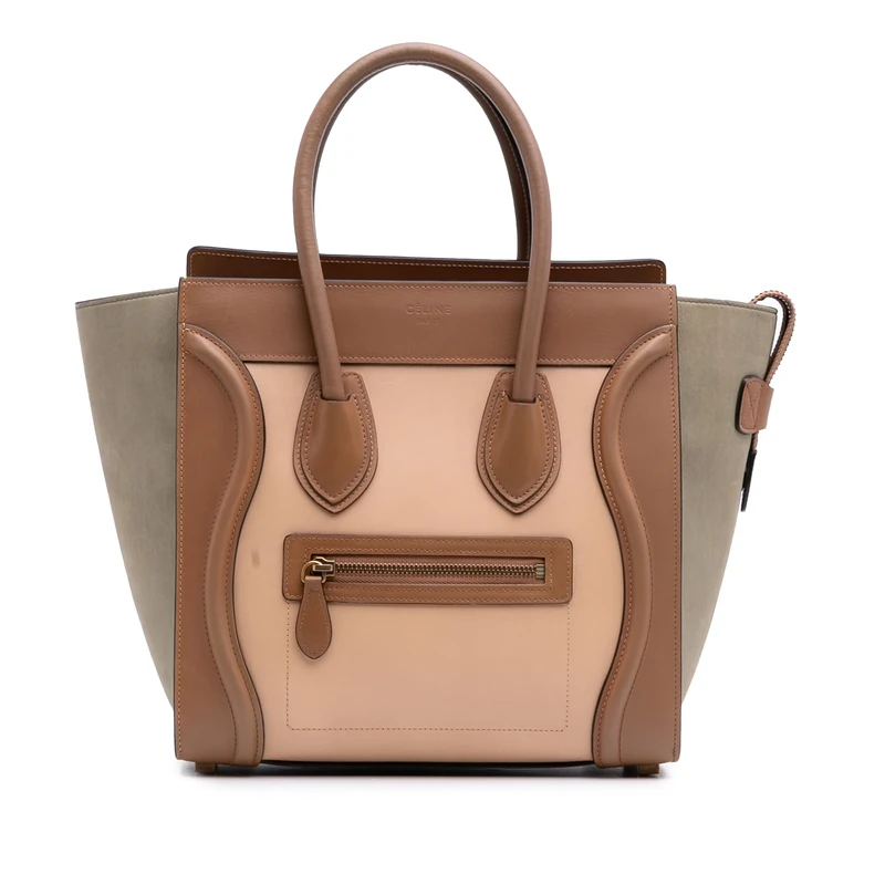 Celine Pre-Loved Micro Tricolor Luggage Tote