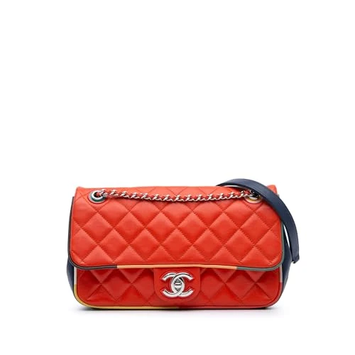 Chanel Pre-Loved Medium Quilted Lambskin Cuba Color Flap