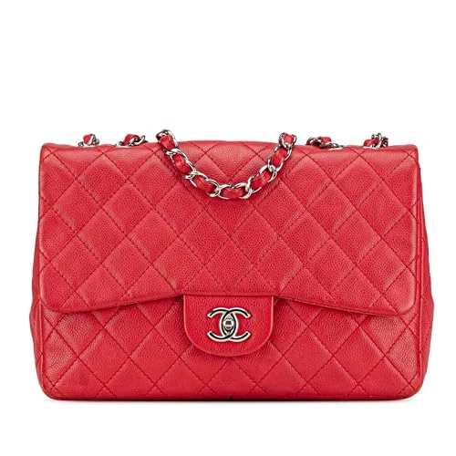 Chanel Pre-Loved Jumbo Classic Caviar Single Flap Shoulder Bag