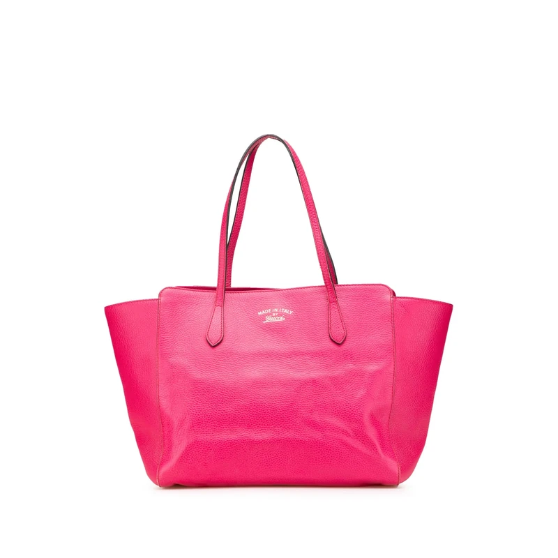 Gucci Pre-Loved Medium Leather Swing Tote Bag