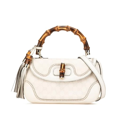 Gucci Pre-Loved Medium GG Canvas New Bamboo Satchel