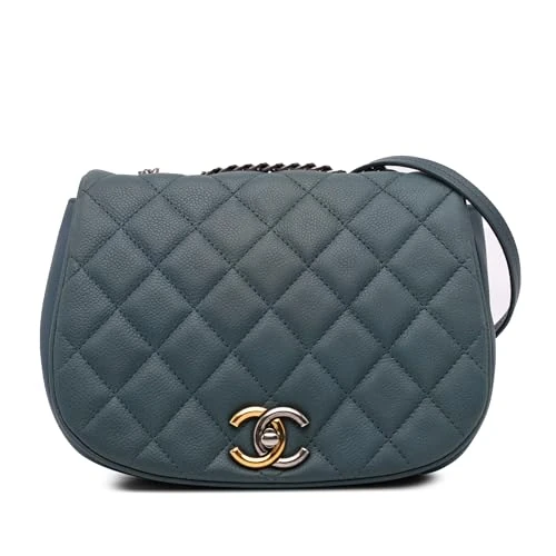 Chanel Pre-Loved Small Quilted Caviar Casual Pocket Flap Crossbody Bag