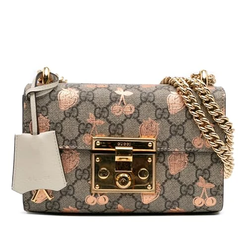 Pre-Loved Small GG Supreme Berry Padlock Crossbody