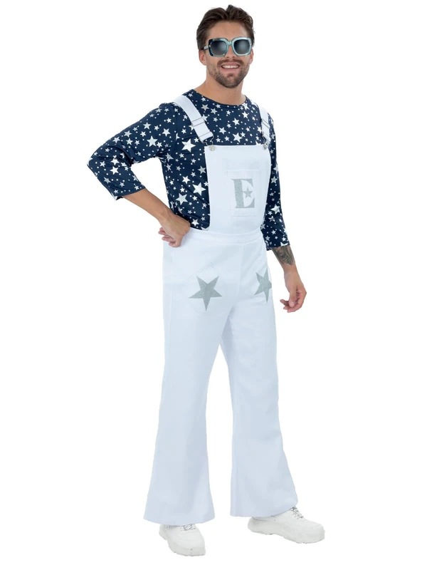 Smiffys Deluxe Elton John Rocket Man Costume - Dungarees & Top - Image 1