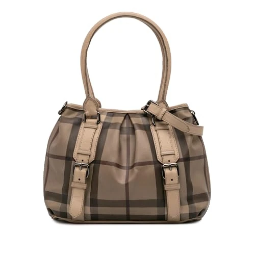 BURBERRY Pre-Loved Small Smoke Check Coated Canvas Northfield Satchel Handbag
