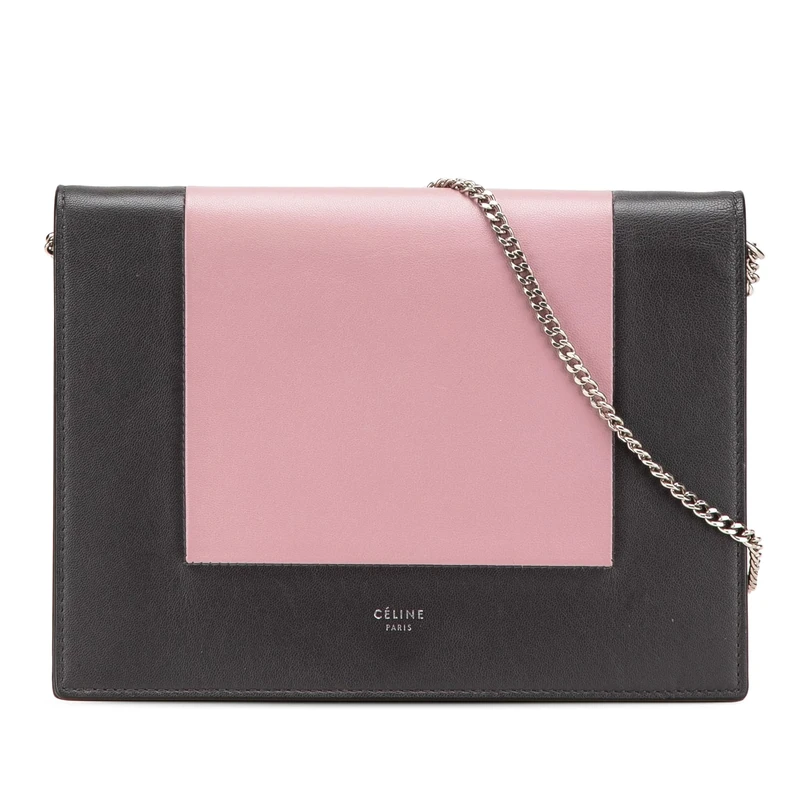 Celine Pre-Loved Leather Frame Wallet On Chain Handbag Crossbody Bag