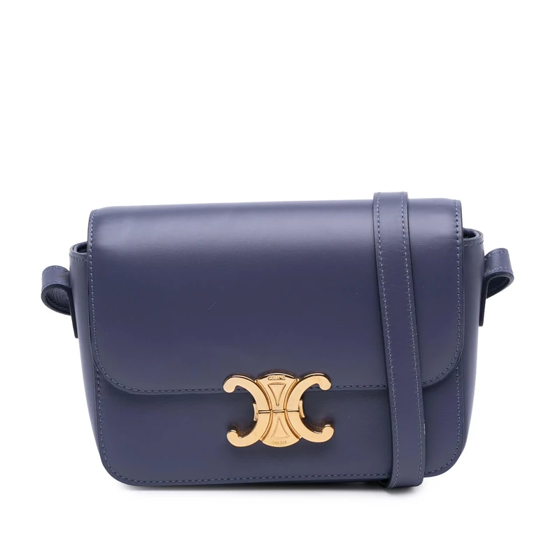 Celine Pre-Loved Teen Shiny Calfskin Triomphe Crossbody Bag