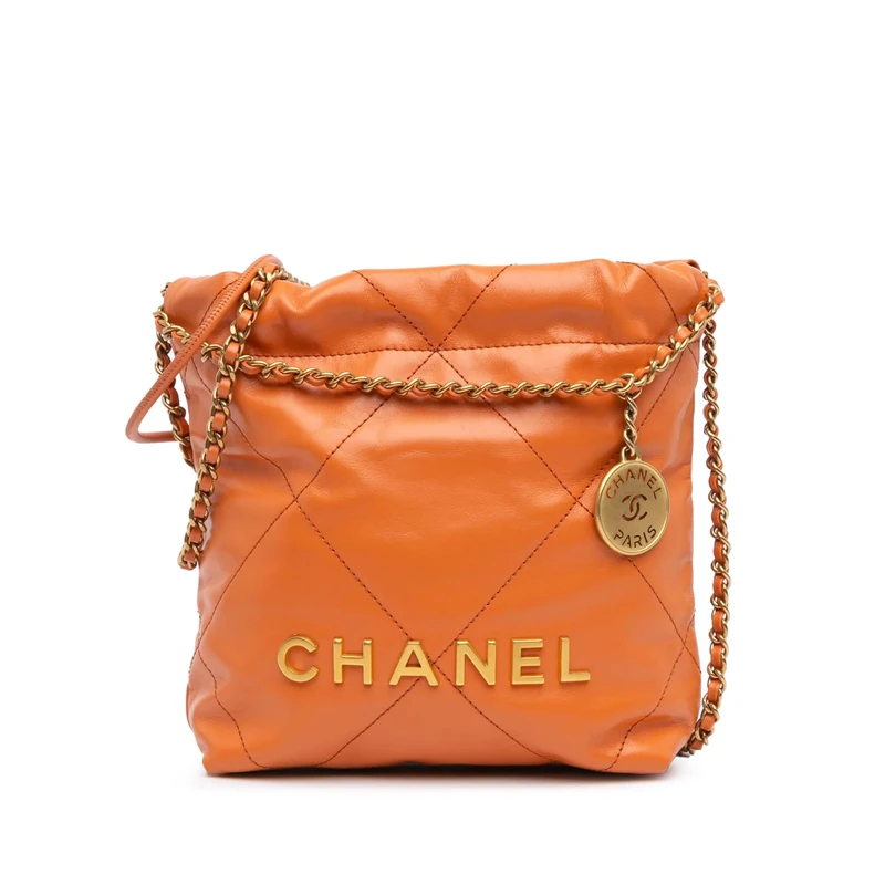 Chanel Pre-Loved Mini Shiny Calfskin 22 Handbag Satchel
