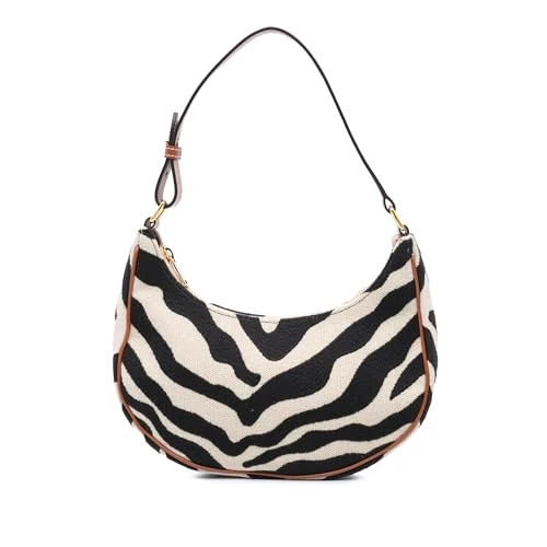 Pre-Loved Zebra Print Canvas Ava Shoulder Bag