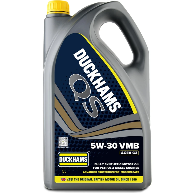 Duckhams QS 5W-30 VMB Fully Synthetic Engine Oil 5 Litres, ACEA C3, VW 504/507, Mid SAPS for Petrol & Diesel Vehicles, Premium Motor Oil for VW, Audi, BMW, MB, Porsche For Protection & Performance