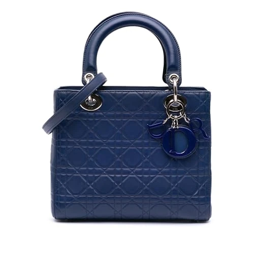 Dior Pre-Loved Medium Ultra Matte Calfskin Embossed Cannage Lady Handbag
