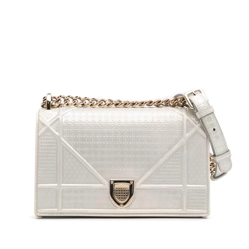 Pre-Loved Small Metallic Patent Microcannage Diorama Flap Crossbody Bag