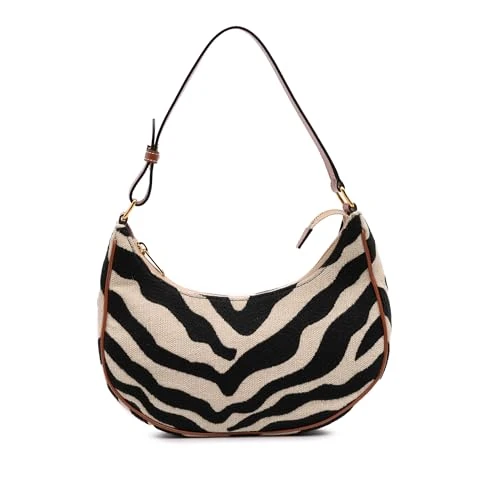 Pre-Loved Zebra Print Canvas Ava Shoulder Bag