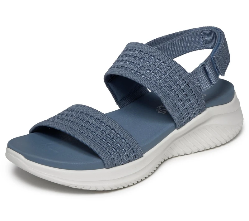 Skechers Women's Double Band Shimmer Knit Hook and Loop Sandals with Yoga Foam - Image 1