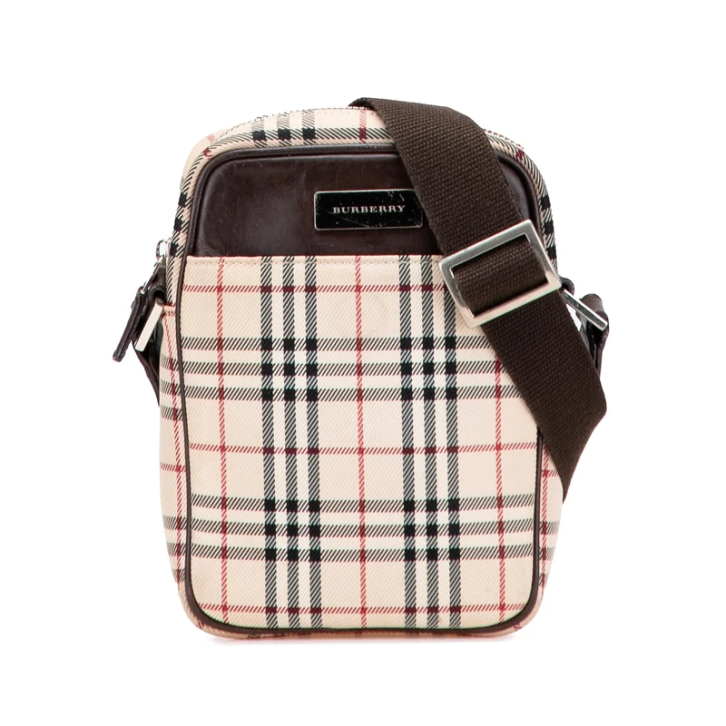BURBERRY Pre-Loved House Check Canvas Crossbody