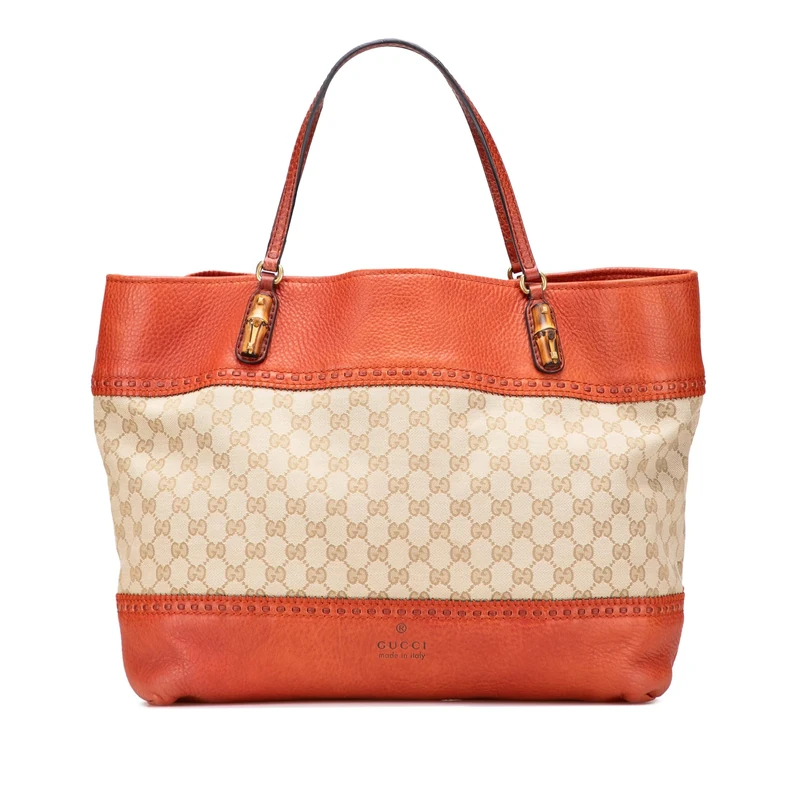 Gucci Pre-Loved Large GG Canvas Laidback Crafty Tote Bag