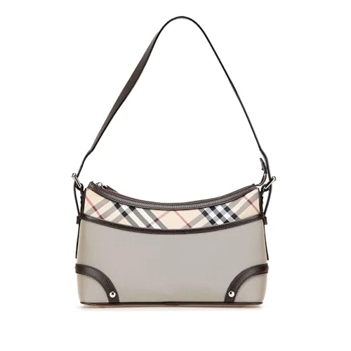 BURBERRY Pre-Loved Nova Check Trimmed Canvas Shoulder Bag