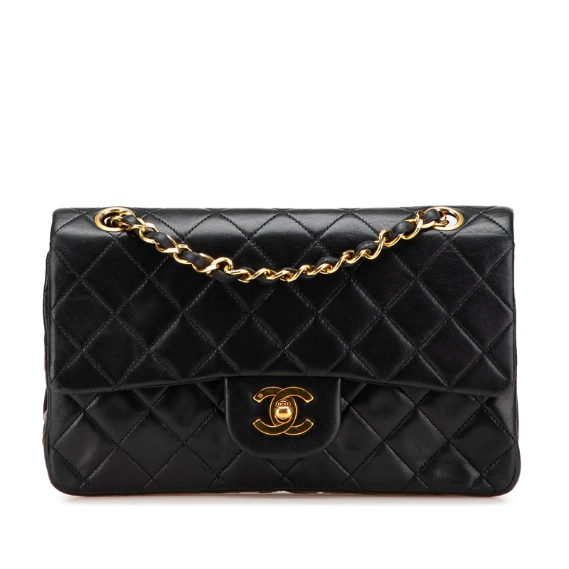 Chanel Pre-Loved Small Classic Lambskin Double Flap Shoulder Bag