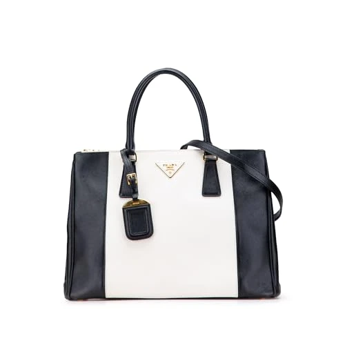 Prada Pre-Loved Medium Bicolor Saffiano Lux Galleria Double Zip Satchel
