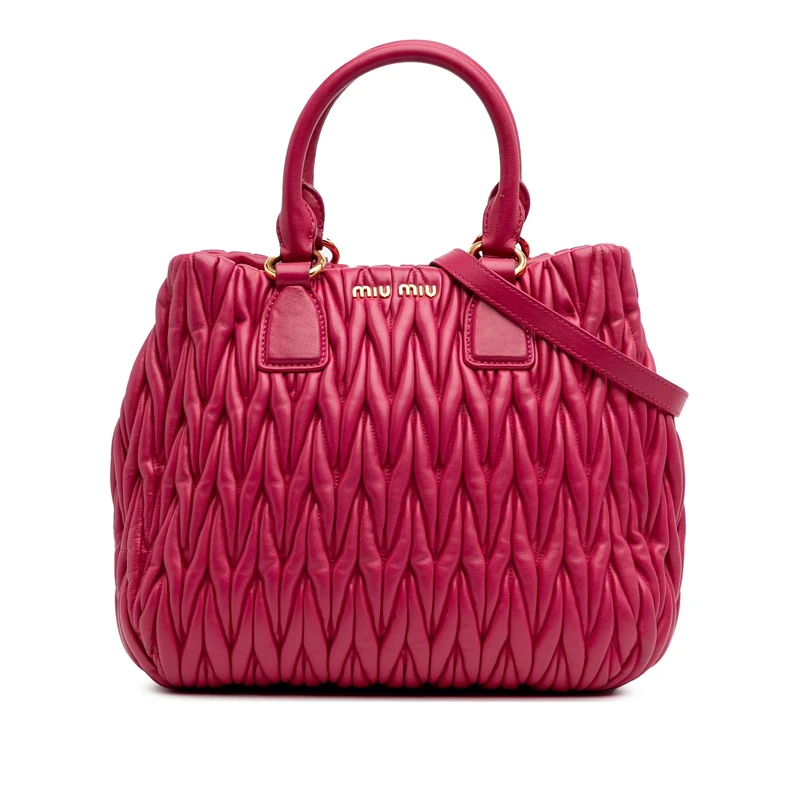 Miu Miu Pre-Loved Matelasse Nappa Satchel Handbag