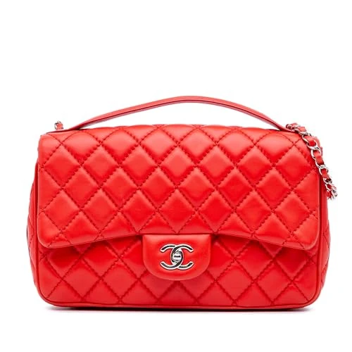 Chanel Pre-Loved Jumbo Lambskin Easy Carry Flap Satchel