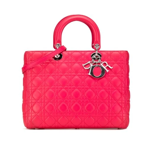 Dior Pre-Loved Large Lambskin Cannage Lady Handbag