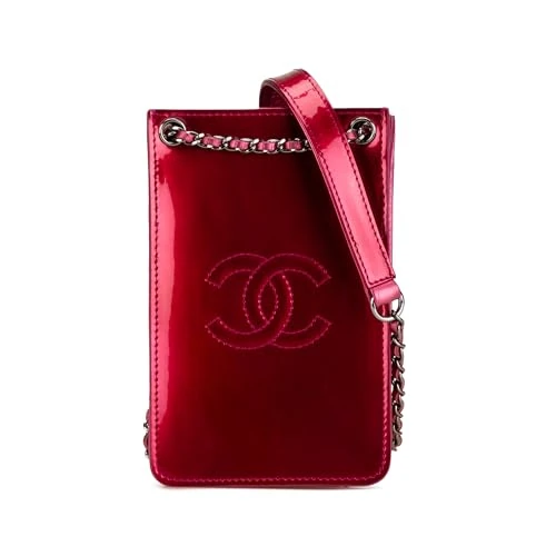 Chanel Pre-Loved CC Patent Phone Holder Crossbody Bag