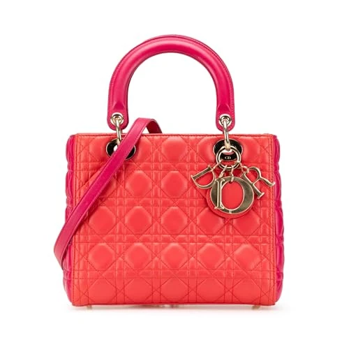 Dior Pre-Loved Medium Bicolor Lambskin Cannage Lady