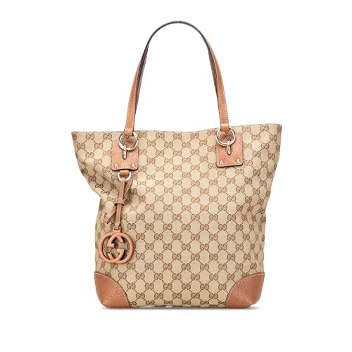Gucci Pre-Loved GG Canvas GG Charm Tote