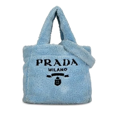 Prada Pre-Loved Spugna Logo Terrycloth Tote Handbag