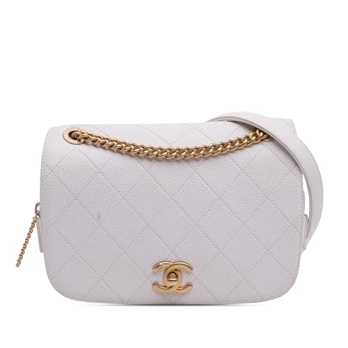 Chanel Pre-Loved CC Quilted Caviar Turnlock Full Flap