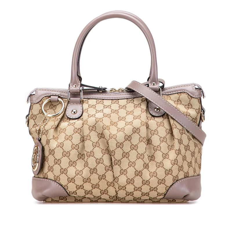 Gucci Pre-Loved GG Canvas Sukey Satchel Handbag